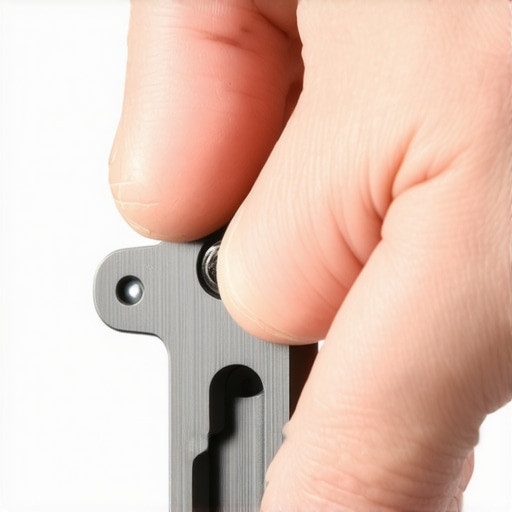 Precision Machined Camera Tool Detail Close up of a stainless steel camera multi-tool tightening a screw on a camera plate