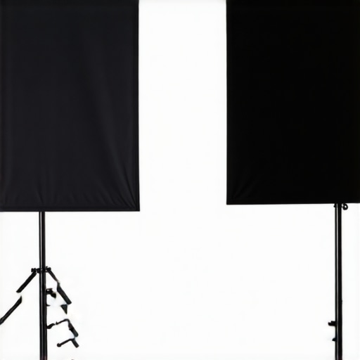 Comparison of a professional studio flag and a V-flat board for negative fill lighting