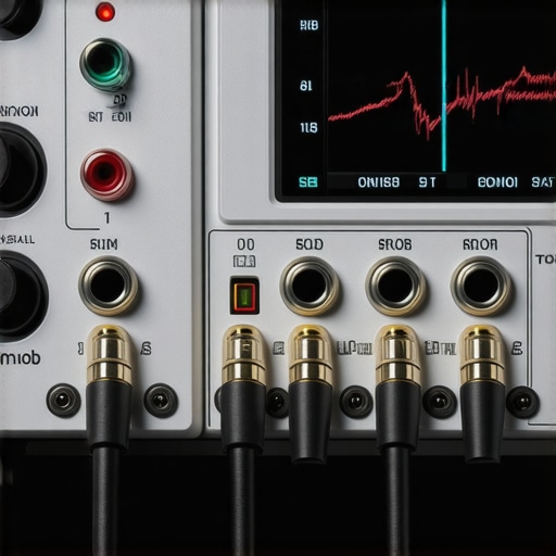 Close up of professional audio recorder knobs and XLR inputs