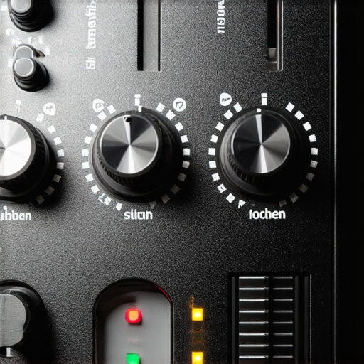 Professional Audio Interface Tactile Controls A close-up view showing the build quality and tactile knobs of a high-end audio interface used for professional recording.