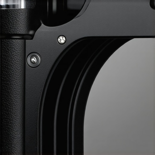 Close-up of a rugged metal microphone mount showing build quality and locking mechanism.