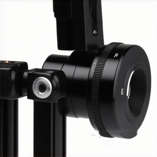 A black matte steel counterweight attached to a camera rig to improve balance.