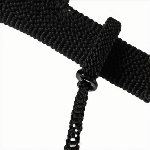 Close-up of a durable camera strap anchor link on a mirrorless camera.