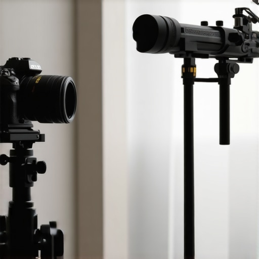 Side-by-side comparison of a mirrorless camera and an XLR microphone in a studio