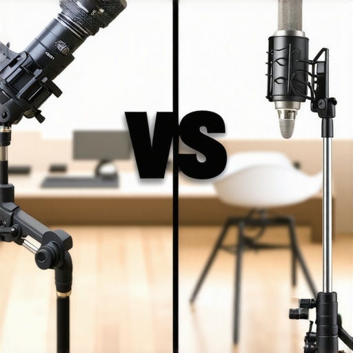 Comparison of professional studio gear and entry-level microphones in a hardwood floor environment.