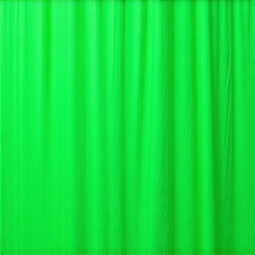 Detailed view of professional green screen tension and fabric quality showing the x-frame mechanism.