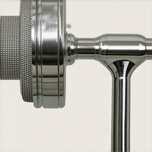 Professional Steel C-Stand Grip Head Detail Close-up of a heavy-duty chrome-plated C-stand grip head and T-handle showing textured friction discs.