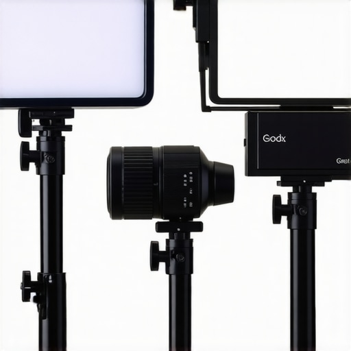 Professional Studio Lighting Comparison Side by side view of Aputure and Godox studio lights showing build quality and size differences