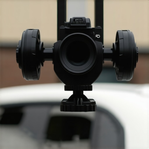 Professional Triple Suction Car Rig Detail Detailed view of a high-end triple suction camera mount for vehicles