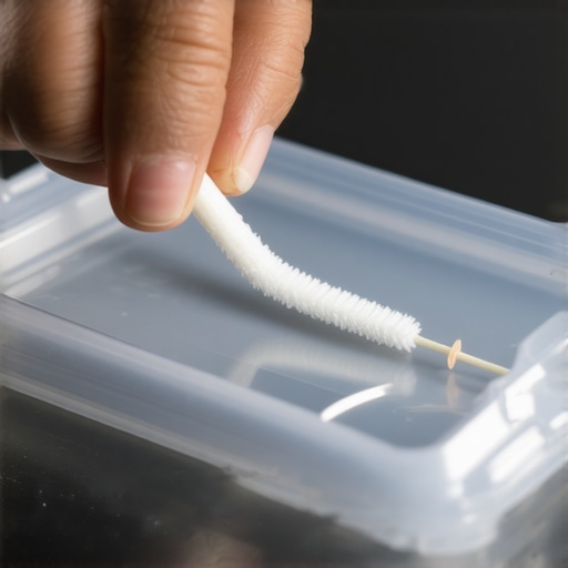 Close-up of a sterile microfiber sensor cleaning swab being unpacked