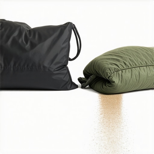 Professional vs Budget Studio Sandbag Comparison A comparison showing the difference in material quality between professional and budget sandbags for studio lighting.
