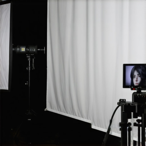 A large diffusion sheet softening a studio light for professional video production.