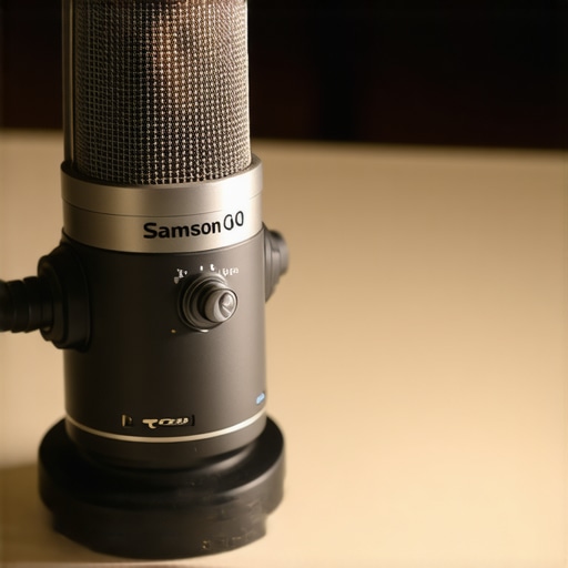 Samson Q2U Build Quality and Ports Close up of Samson Q2U microphone showing metal construction and connectivity options