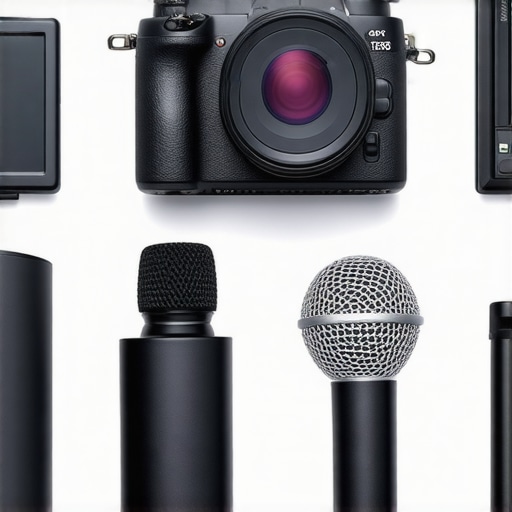 A collection of cameras, lights, and microphones from competing brands for comparison.