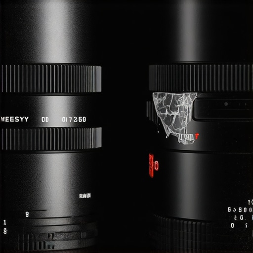 Comparison showing the clean look of a silicon lens band versus the messy residue left by gaffer tape on a professional camera lens.
