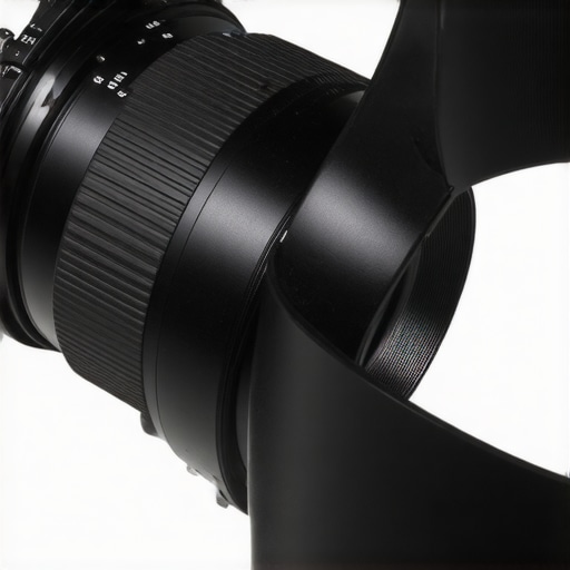 Close-up of a silicone lens band on a camera lens
