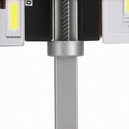 A macro view of the central locking mechanism on a budget friction arm holding a camera light.