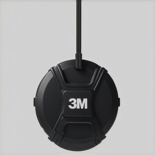 Stress Testing the Lens Cap Leash Adhesive Close up of a camera lens with a tethered cap showing the 3M adhesive bond.