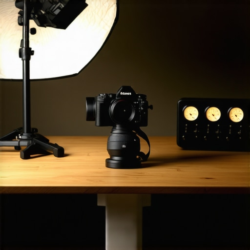 Stress testing a professional creator workstation Professional creator rig with camera, lighting, and audio gear in a studio environment.