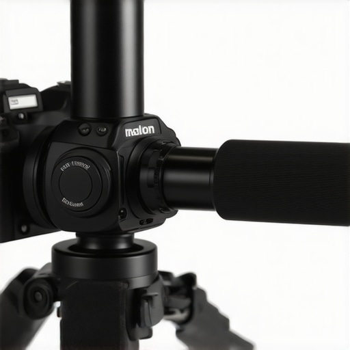 Close-up of anti-twist pins preventing camera rotation on a tripod.