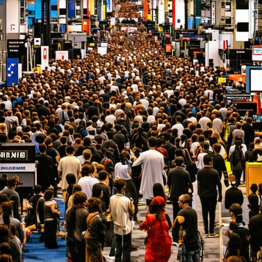 Wireless microphone performance at a busy tech trade show with heavy signal interference