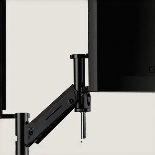Close-up of a studio monitor arm's tension adjustment point for heavy weight support