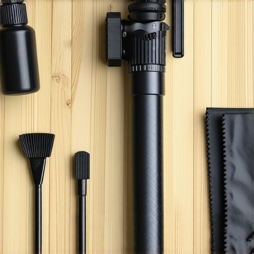Unboxing the Tripod Cleaning Kit Essentials A collection of tripod maintenance tools including a brush, lubricant, and degreaser for gear cleaning.