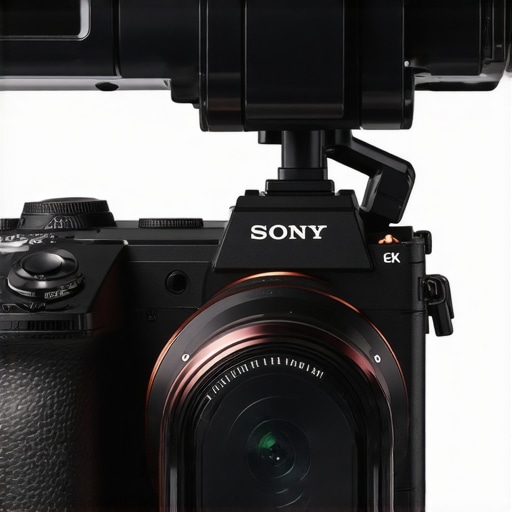 Close up of a $20 camera cooling fan attached to a Sony mirrorless camera rig for heat management.